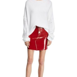 RtA Red Patent Leather Skirt